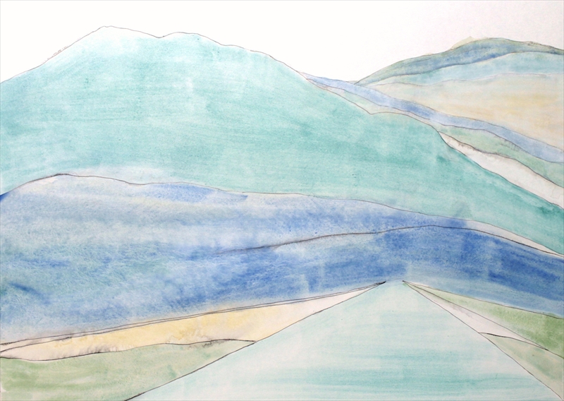 後藤りさ《trip(1)》 59.4×84.1cm 顔料、膠、墨、パネル