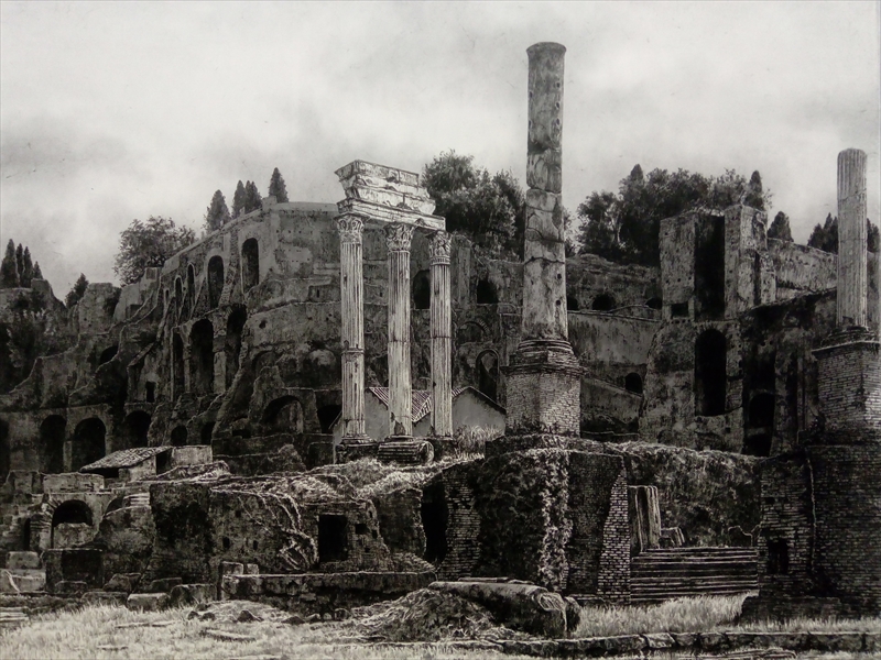 中島淳志《Ruin -Foro Romano-》 30F 墨、大濱紙