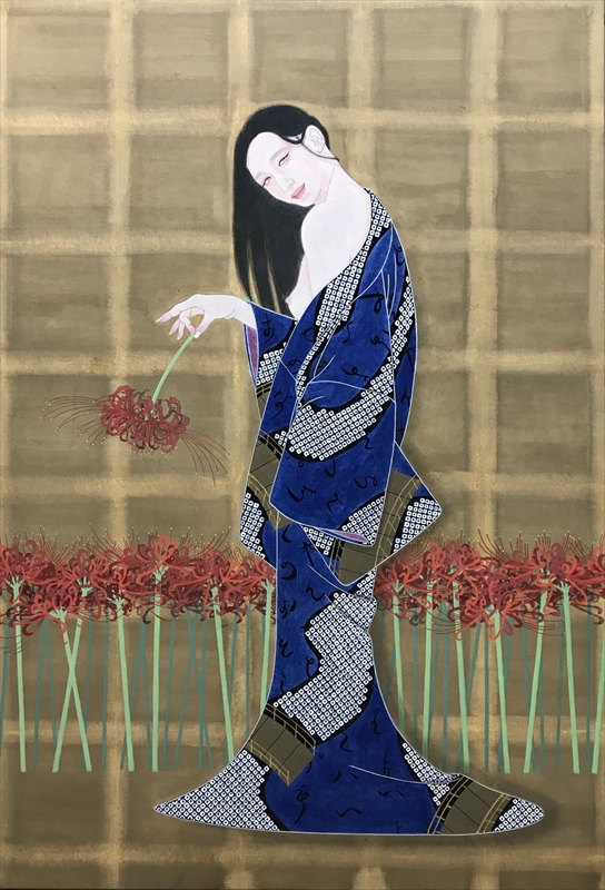 林 不一《通りゃんせ》 20M 雲肌麻紙、水干絵具、岩絵具